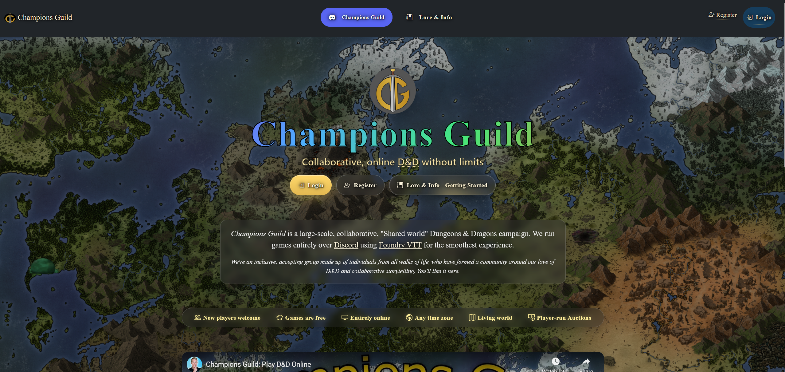 Champions Guild RPG web app preview