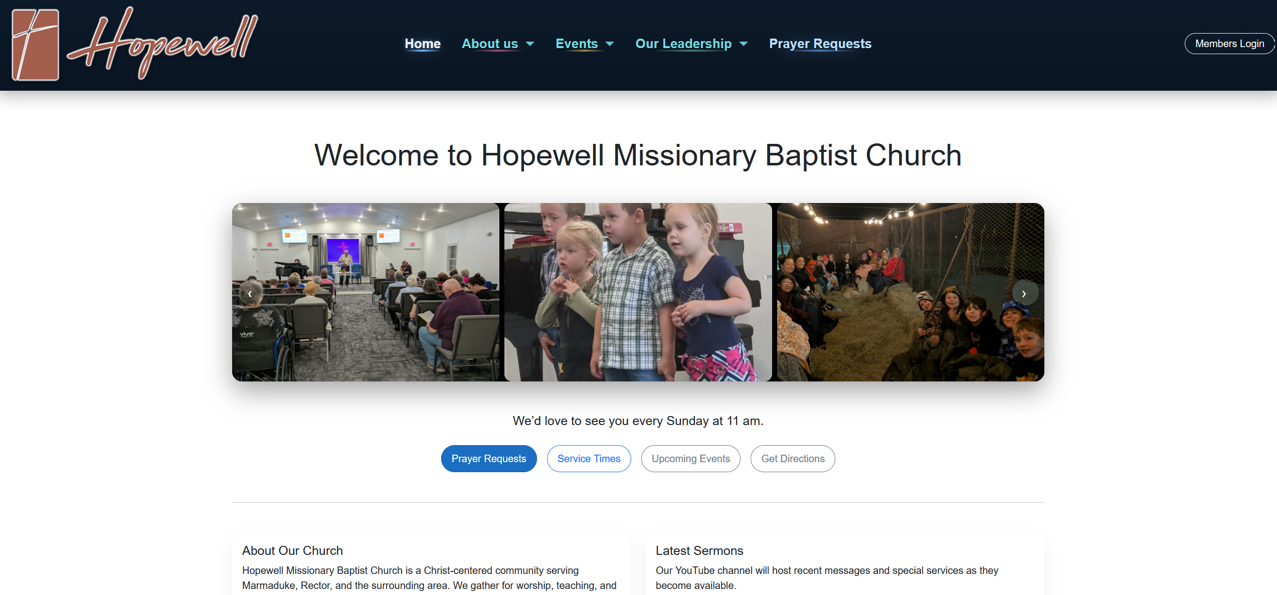 HopewellMBC church website preview